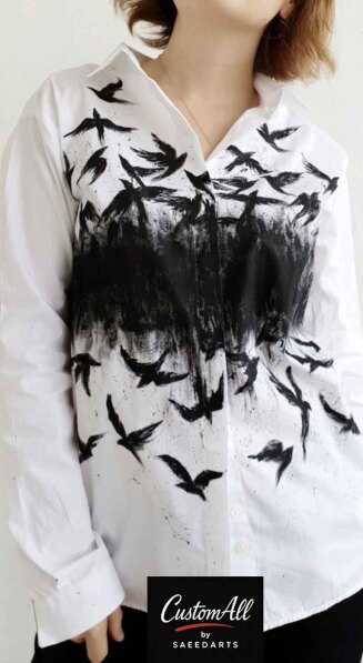 کاستوم کالیگرافی پیراهن تمام نخ