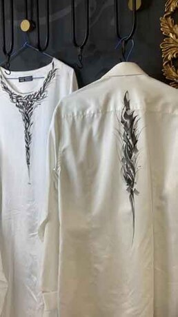 کالیگرافی روی لباس ست کاپلی سعیدارتز