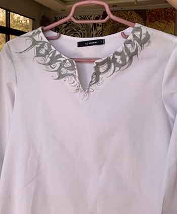 کالیگرافی روی لباس ست کاپلی سعیدارتز